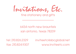 Invitations, Etc.
